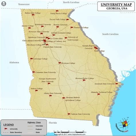 Universities In Georgia Map – Map Vector