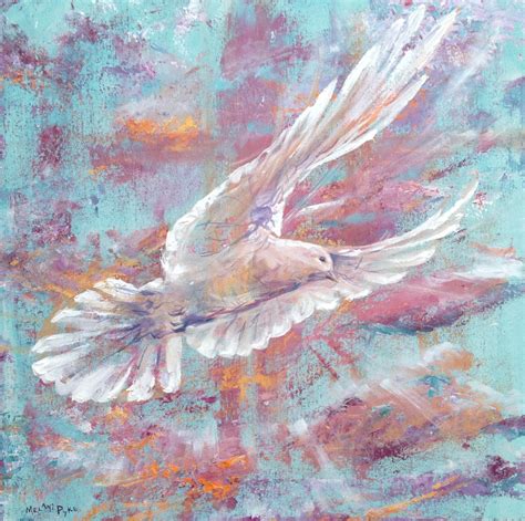 Peace Colourful White Dove in Flight Original Painting on - Etsy