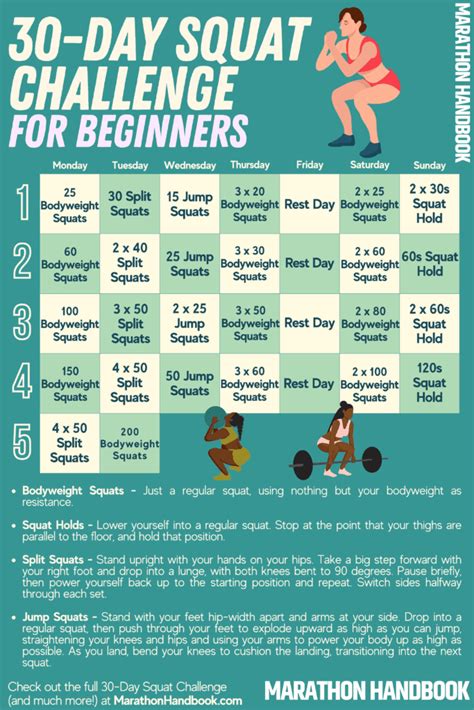 30 Day Squat Workout Calendar | EOUA Blog