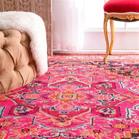 nuLOOM Mackenzie Persian Medallion Violet Pink 9 ft. x 12 ft. Area Rug KKCB10A-9012 - The Home ...