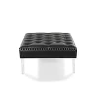 Chic Home Remi Square Tufted Faux Leather/Acrylic Ottoman - Bed Bath ...