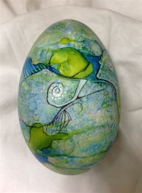 Pin by Shawn Hayden on my pysanky creations | Alcohol ink, White paint pen, Alcohol ink art