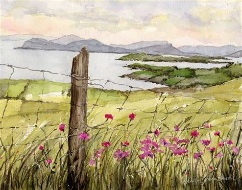 Ireland Headlands Watercolor/ Ireland Landscape/ Cliffs of - Etsy