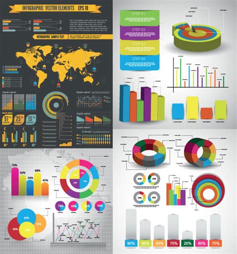 Data analysis statistical chart vector free download