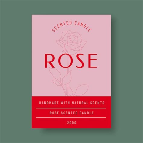 Free Vector | Aesthetic rose candle label template