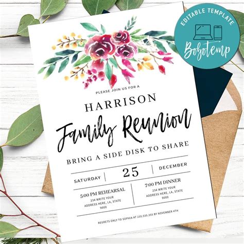 Printable Family Reunion Invitations