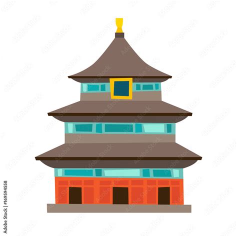 Temple of Heaven vector icon. China house, cartoon style. Chinese ...