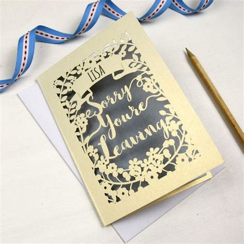 Personalised Leaving Card Papercut Sorry You're Leaving - Etsy | Cards ...