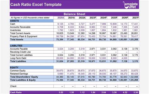 Free Cash Ratio Excel Template - Calculate Cash Ratio Easily