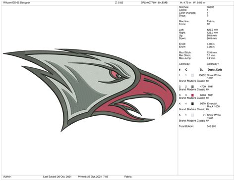 NCCU Eagles - Partial Logo (2006) - College Sports Embroidery Logo in 4 sizes & 8 formats