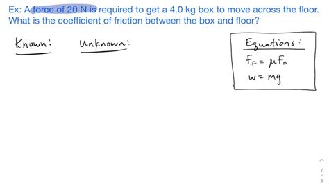 How to Solve for the Coefficient of Friction - YouTube