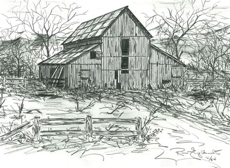 Pencil Sketches of Old Barns. Drawings of Old Barns. Note Cards and Matted Wall Art of Old Barns ...