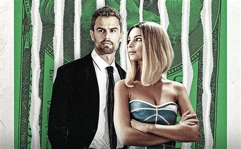 Poster for Lying and Stealing featuring Emily Ratajkowski and Theo James