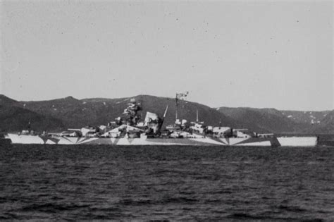 German Bismarck-class battleship in camouflage pattern...most likely ...