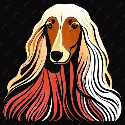 Premium Vector | Afghan hound dog illustration