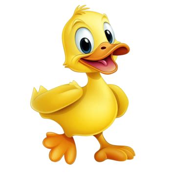 Yellow Duck Cartoon Chracter Walking To The Right, Duck, Bird, Animal PNG Transparent Image and ...