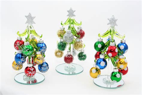 Ganz H1 Glass Christmas 6″ Tree With Ornaments Figurine EX29342 Choose ...