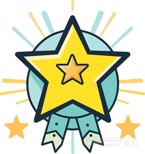 Achievements and Awards Clipart-education star rays achievement badge