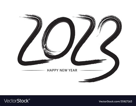 2023 text logo hand sketched numbers new year Vector Image