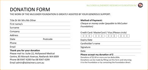 Donation Card Sample – Topa.mastersathletics.co Within Fundraising Pledge Card Template ...