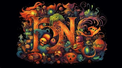 Premium AI Image | Halloween themed word art