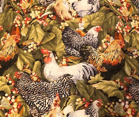 FQ Chicken Farm Cotton Quilting Fabric by the Quarter Yard | Etsy