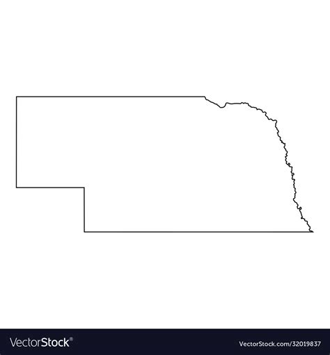 Nebraska ne state border usa map outline Vector Image