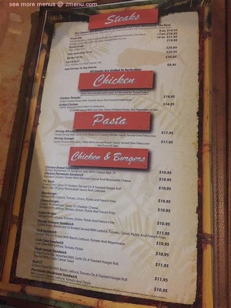 Online Menu of Sunset Cafe Waterfront Grill and Bar Restaurant, Cocoa Beach, Florida, 32931 - Zmenu