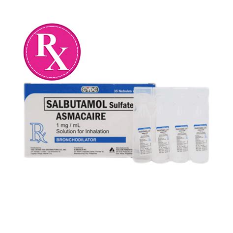 Asmacaire Salbutamol 1mg/ml Nebule 2.5ml 1's