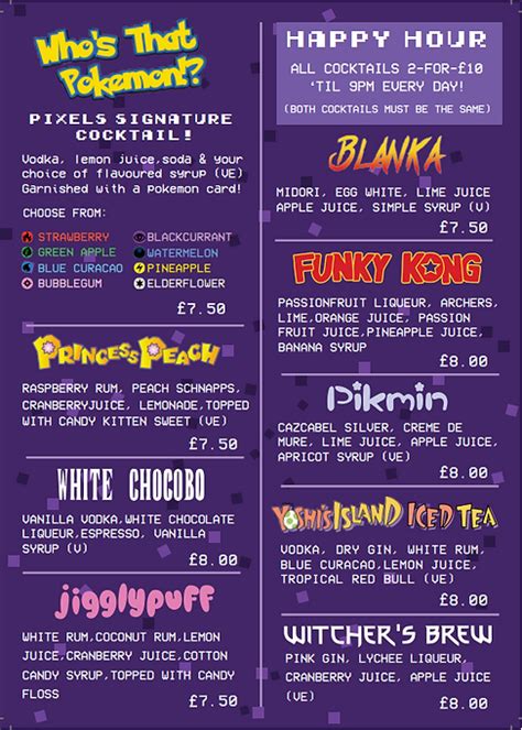 Leeds Drink Menu | PixelBar