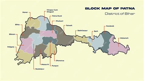 Premium Vector | Block map of patna district of bihar