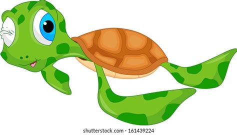 Cute Sea Turtle Cartoon Stock Illustration 161439224 | Shutterstock