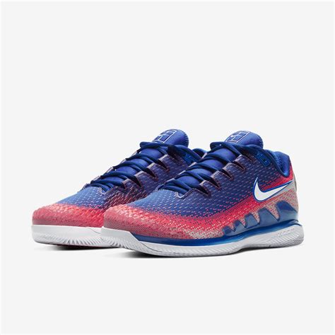 Nike Mens Air Zoom Vapor X Knit Tennis Shoes - Blue/Flash Crimson ...