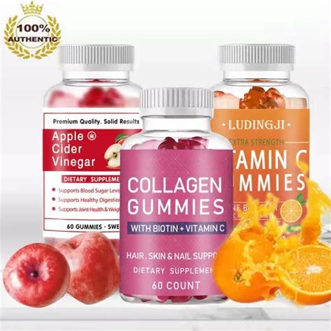 dianne pills Apple Cider Vinegar Gummies Collagen Gummies Vitamin C Gummies 60 count for Kids ...