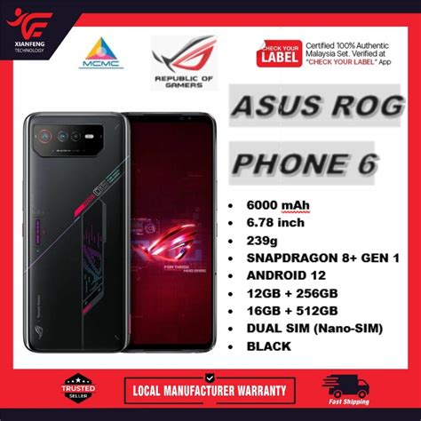 ASUS ROG PHONE 6 | 16GB + 512GB | 1 YEAR WARRANTY BY ASUS MALAYSIA | MYSet, Mobile Phones ...