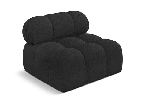 Glam Black Boucle Modular Corner Ollie 118Black-Corner Meridian ...