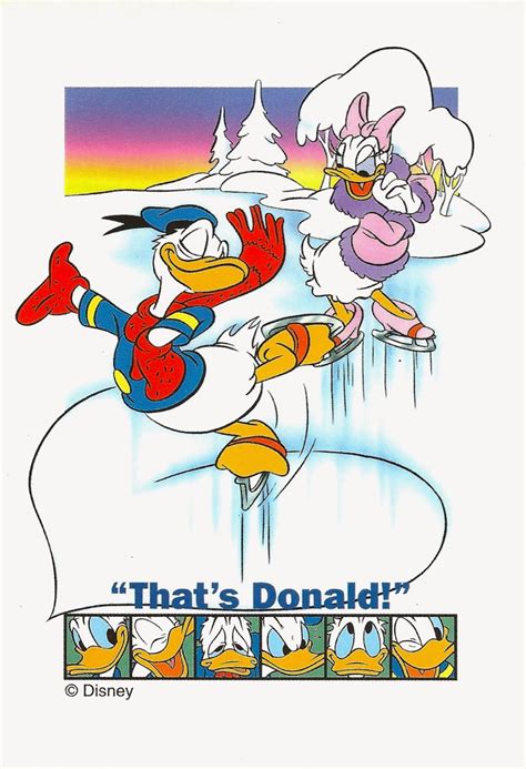 My Favorite Disney Postcards: Donald Duck and Daisy Ice Skating