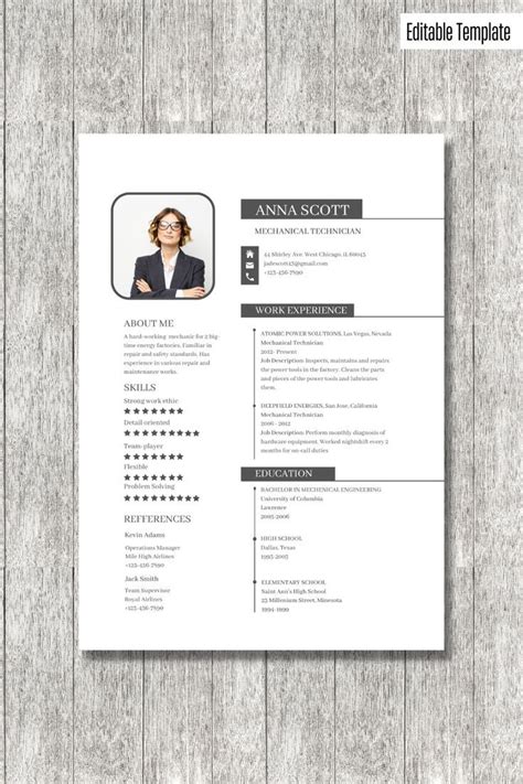 Professional Resume Template in 2022 | Resume template, Resume template professional, Resume