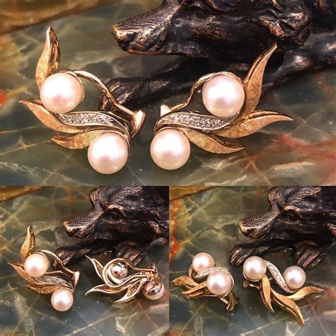 1950s 14kt clip earrings | Clip on earrings, Earrings, Vintage pearls