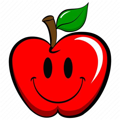 Apple, cheerful, emoji, emoticon, funny, happy, smile icon - Download on Iconfinder