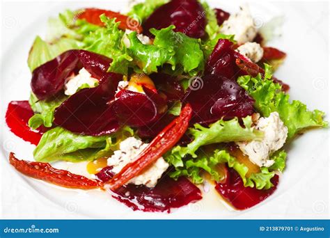 Vegetarian Kitchen & Healthy Food Concept. Fresh Vegetable Salad of Sun ...