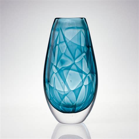 Turquoise and clear glass art-object "Colora", model LH 1674 - Kosta ...