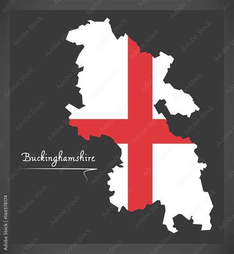 Buckinghamshire map England UK with English national flag illustration Stock Vector | Adobe Stock