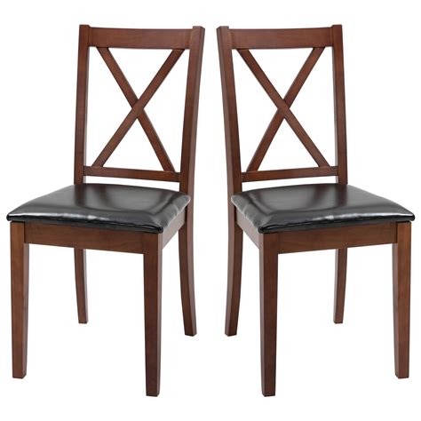 HOMCOM High Back Dining Chairs Set of 2 with PU Leather Upholstry and ...