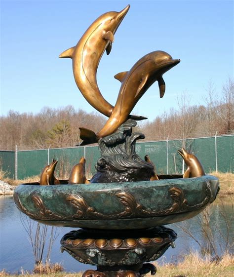 Bronze Dolphin Family Fountain TK-52575