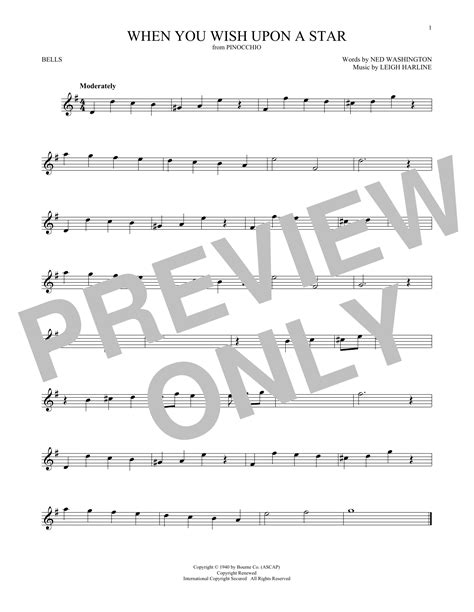 Cliff Edwards "When You Wish Upon A Star (from Disney's Pinocchio)" Sheet Music Notes | Download ...