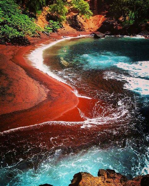 Red Sand Beach in Hana, Maui | Maui vacation, Maui travel, Red sand beach