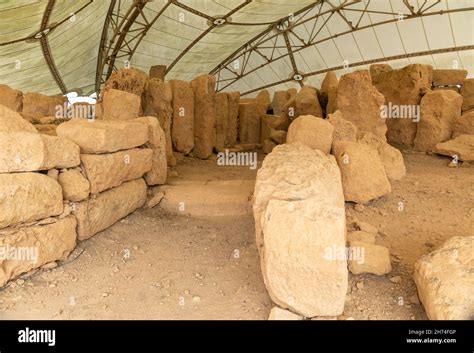 The Ħaġar Qim Megalithic Prehistoric Temples. A UNESCO World Heritage Site in Qrendi, Malta ...