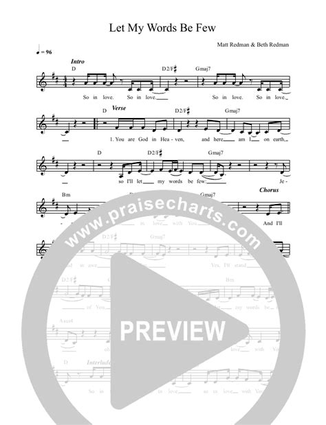 Let My Words Be Few Sheet Music PDF (Local Sound) - PraiseCharts