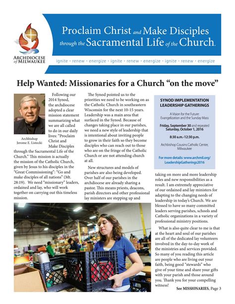 September 2016 by Archdiocese of Milwaukee - Issuu